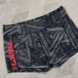 Reebok Gray Red Geometric Shorts
